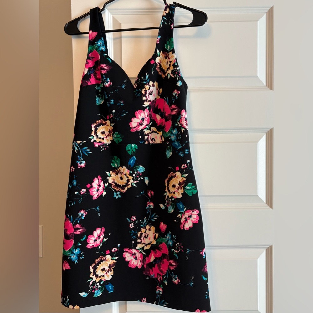 Express Black Floral Mini Dress